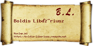 Boldis Libériusz névjegykártya